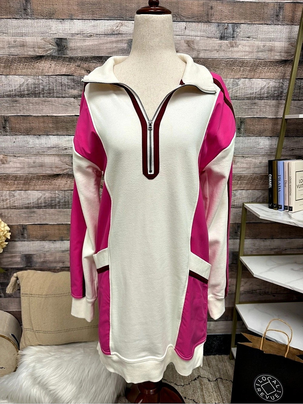 Anthro Daily Practice Pink Cotton Sporty Dress w/ Zipper